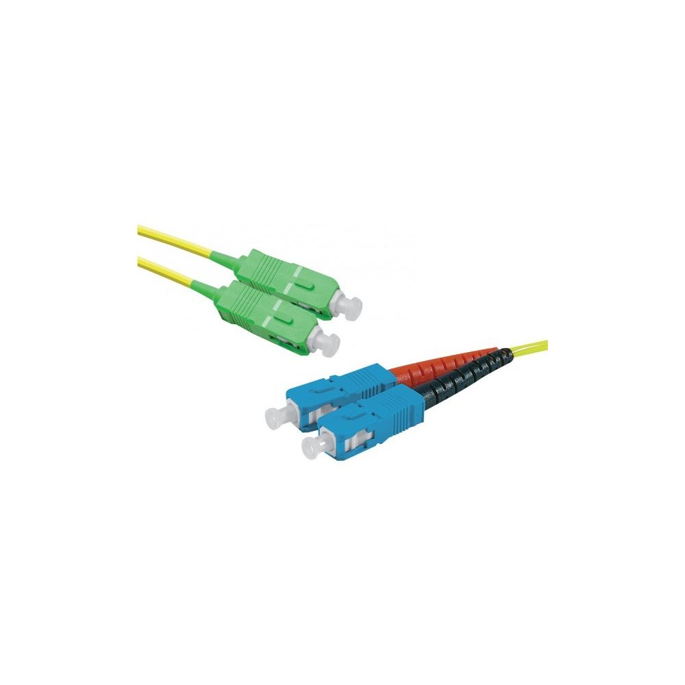 Abi Diffusion - Jarretière optique duplex monomode OS2 9/125 SC-APC/SC-UPC jaune - 10 m - Fils et câbles électriques