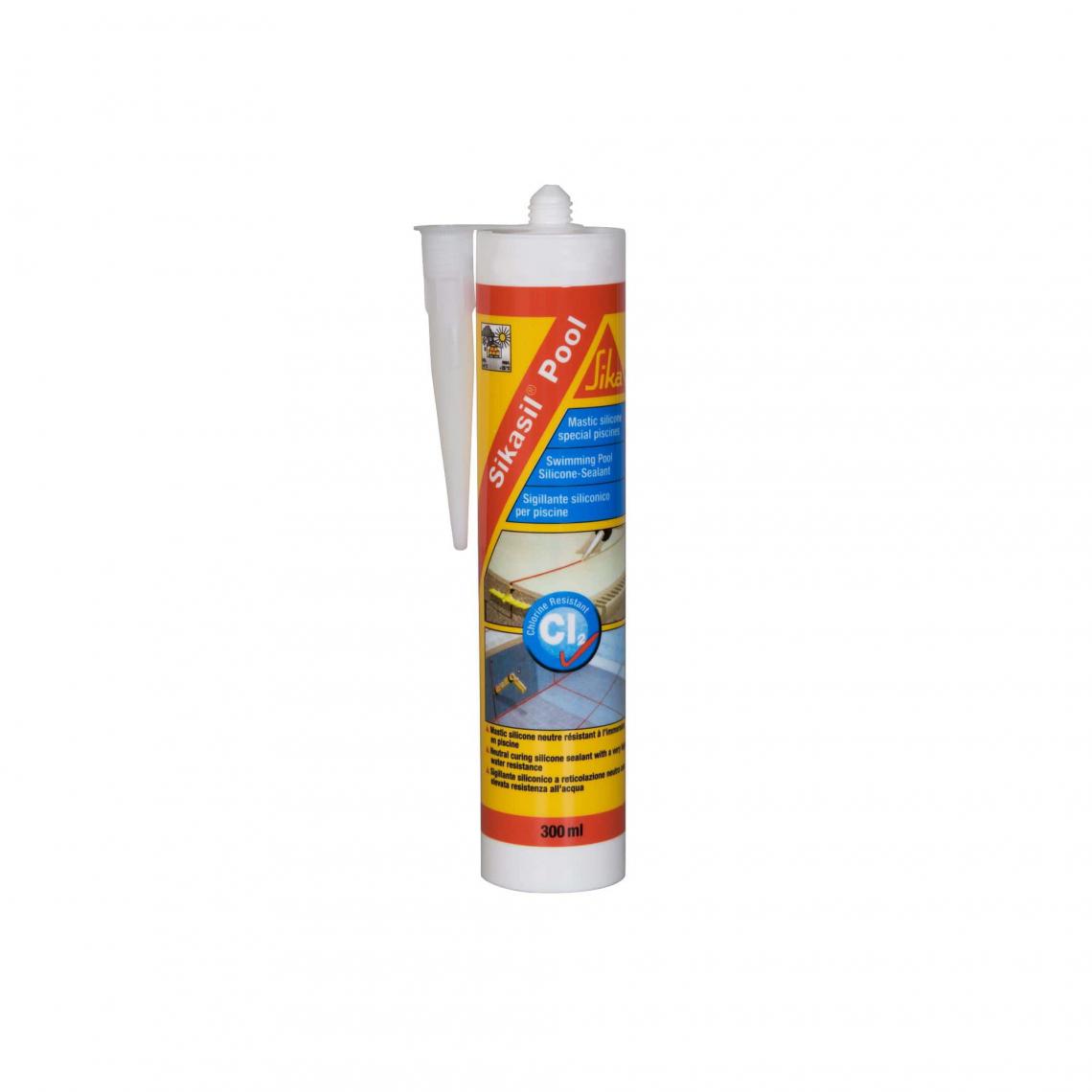 Sika - Mastic silicone SIKA Sikasil Pool - Joint pour piscine transparent - 300ml - Colle & adhésif