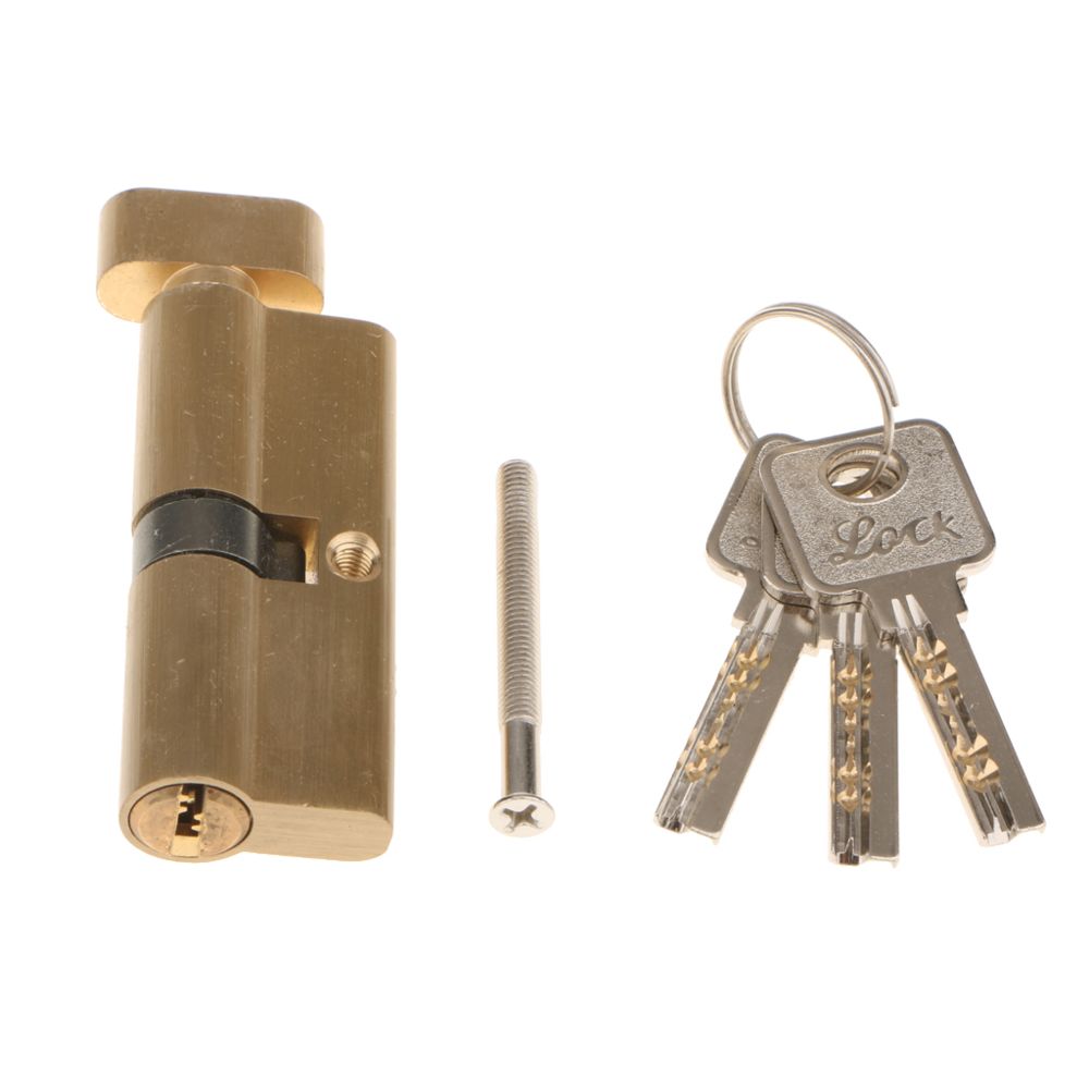 marque generique - complètement le noyau de serrure de porte de cylindre de clé de cuivre haute sécurité anti rupture avec 3 clés - Bloque-porte