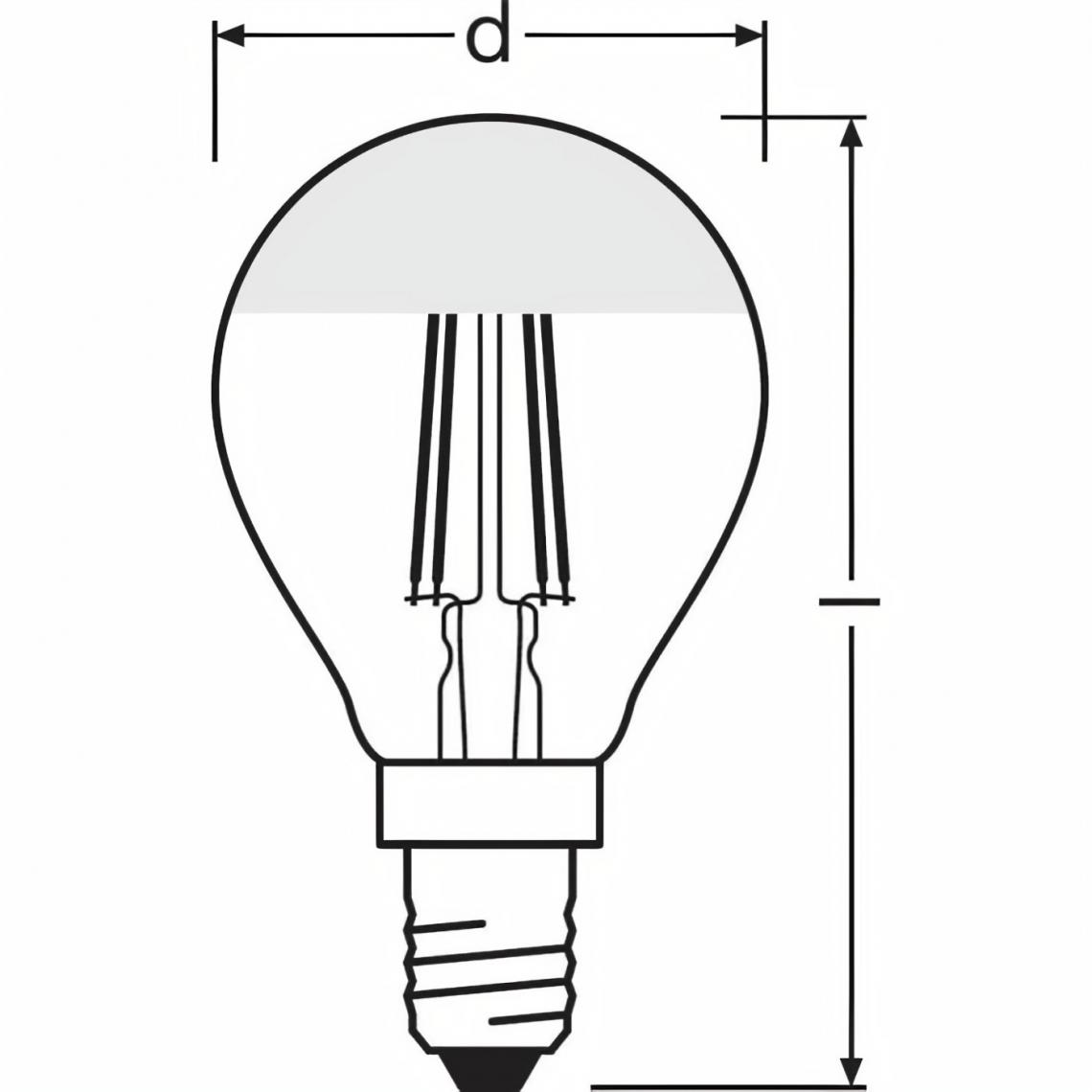 Osram - OSRAM Ampoule LED Sphérique clair filament Mirror or 4W=37 E14 chaud - Ampoules LED