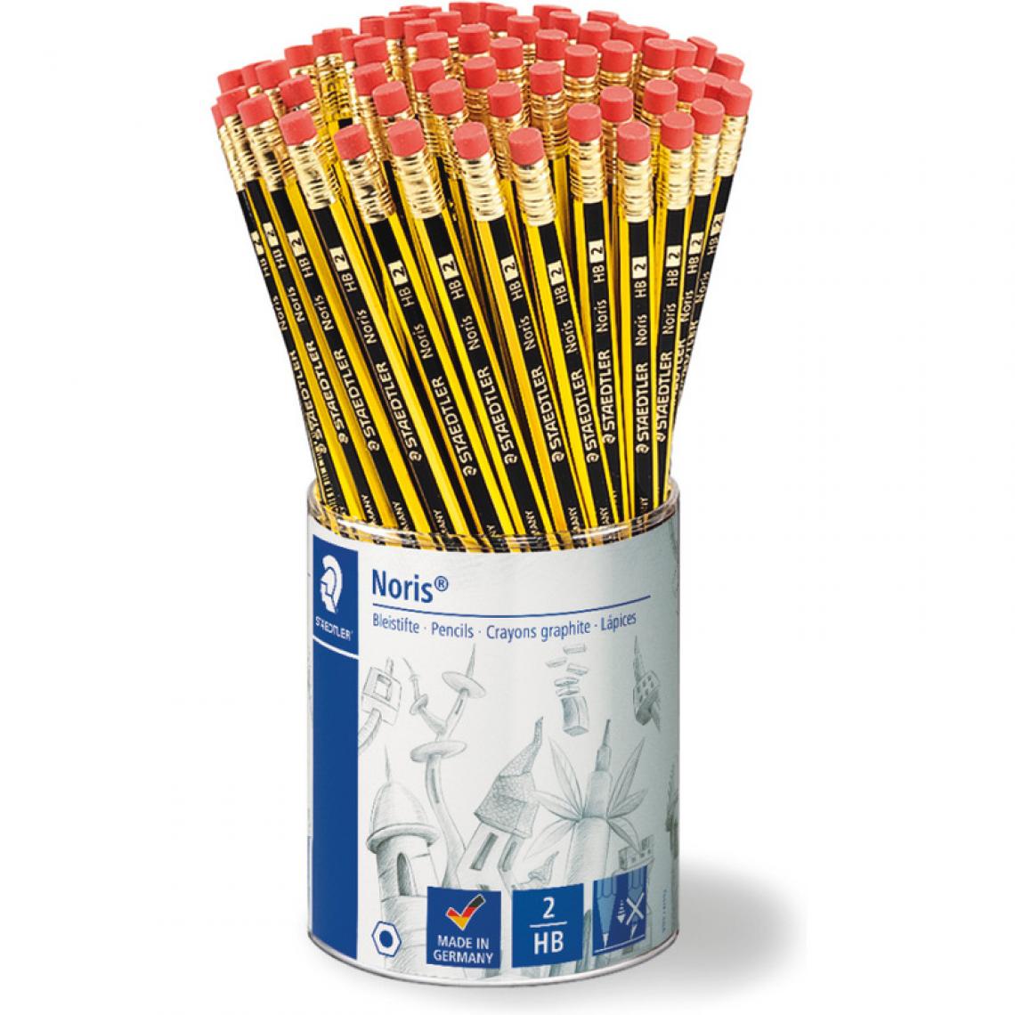 Staedtler - STAEDTLER Crayon de papier Noris avec gomme, pot de 72 () - Outils et accessoires du peintre