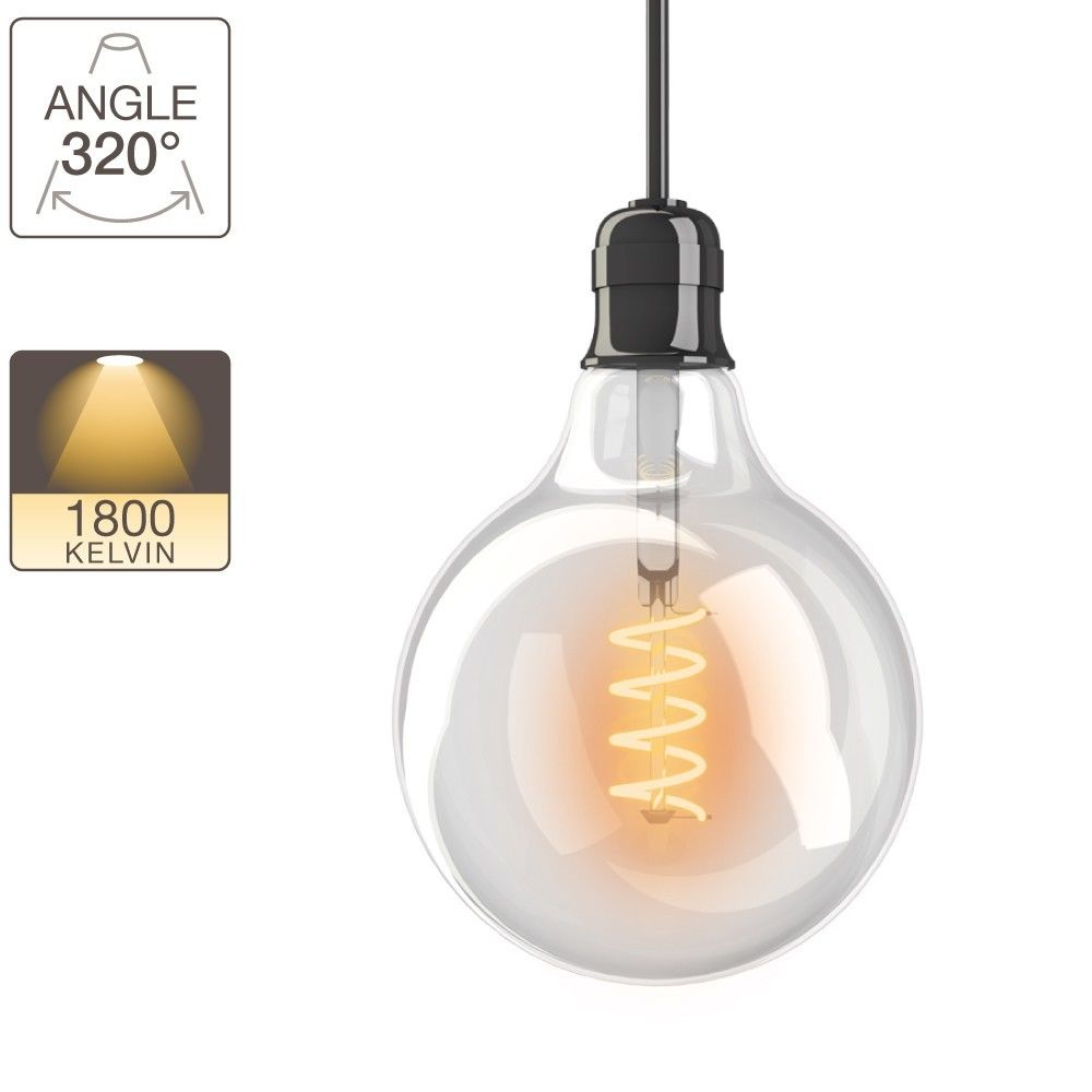 But - Ampoule déco globe LED 3W équiv 28W 300lm E27 Transparent - Ampoules LED