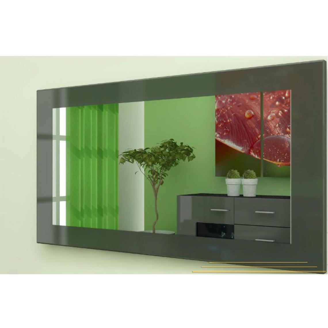 Mpc - Miroir laqué haute brillance gris 89 cm - Miroir de salle de bain