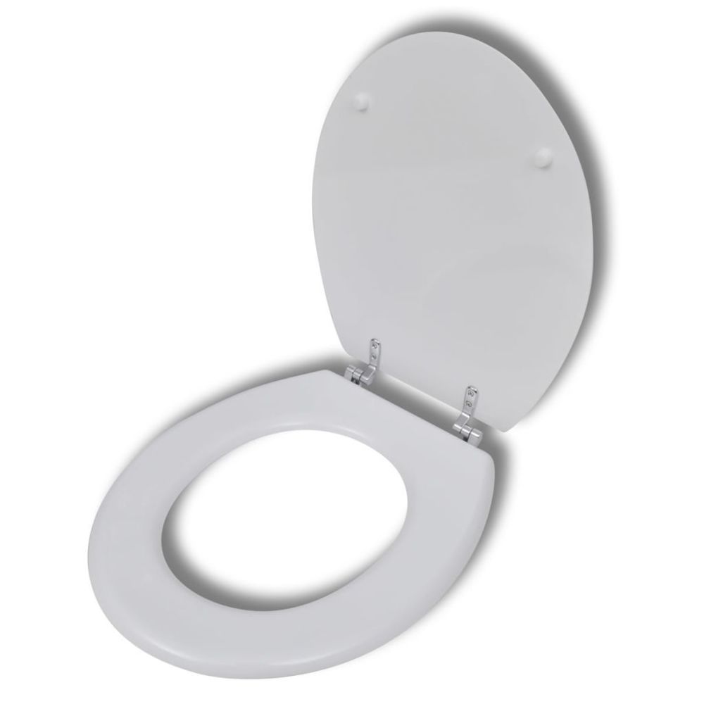 Vidaxl - vidaXL Siège de toilette avec Couvercle MDF Design simple Blanc - Abattant WC
