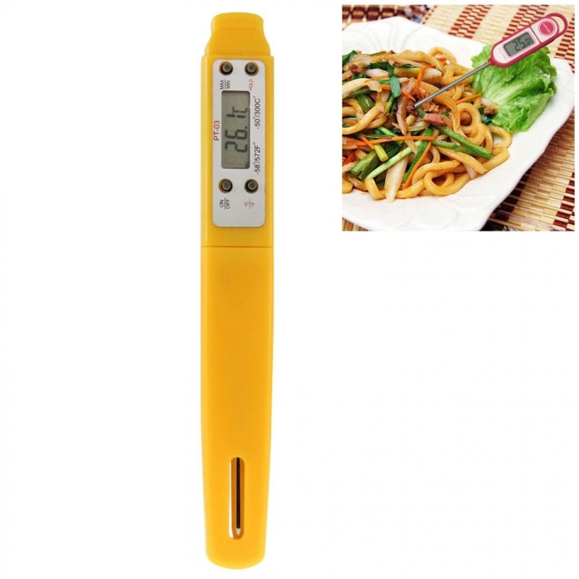 Wewoo - Thermomètre de cuisson jaune numérique de nourriture d'affichage à cristaux liquides, ranger de la température: -50 à 300 degrés Celsius - Appareils de mesure