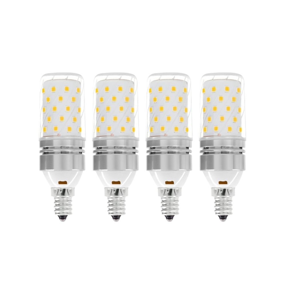 Wewoo - Ampoule LED E12 Ampoules, 8W Candélabre Équivalent de 70 Watts, 700lm, Base bougie décorative E27 Maïs Non-Dimmable Ampoules lustre Lampe 4PCS (Blanc chaud) - Ampoules LED