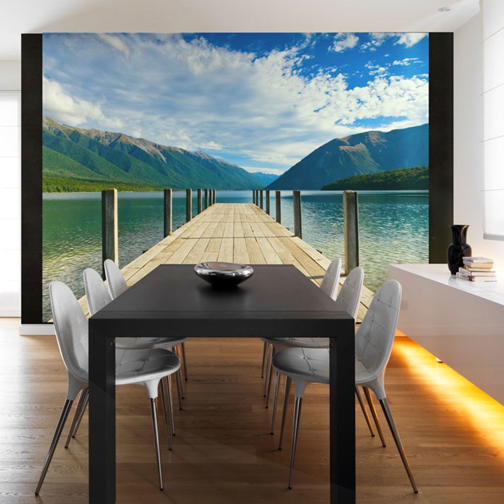 Bimago - Papier peint - Entre lac et montagnes - Décoration, image, art | Paysages | Lacs | - Papier peint