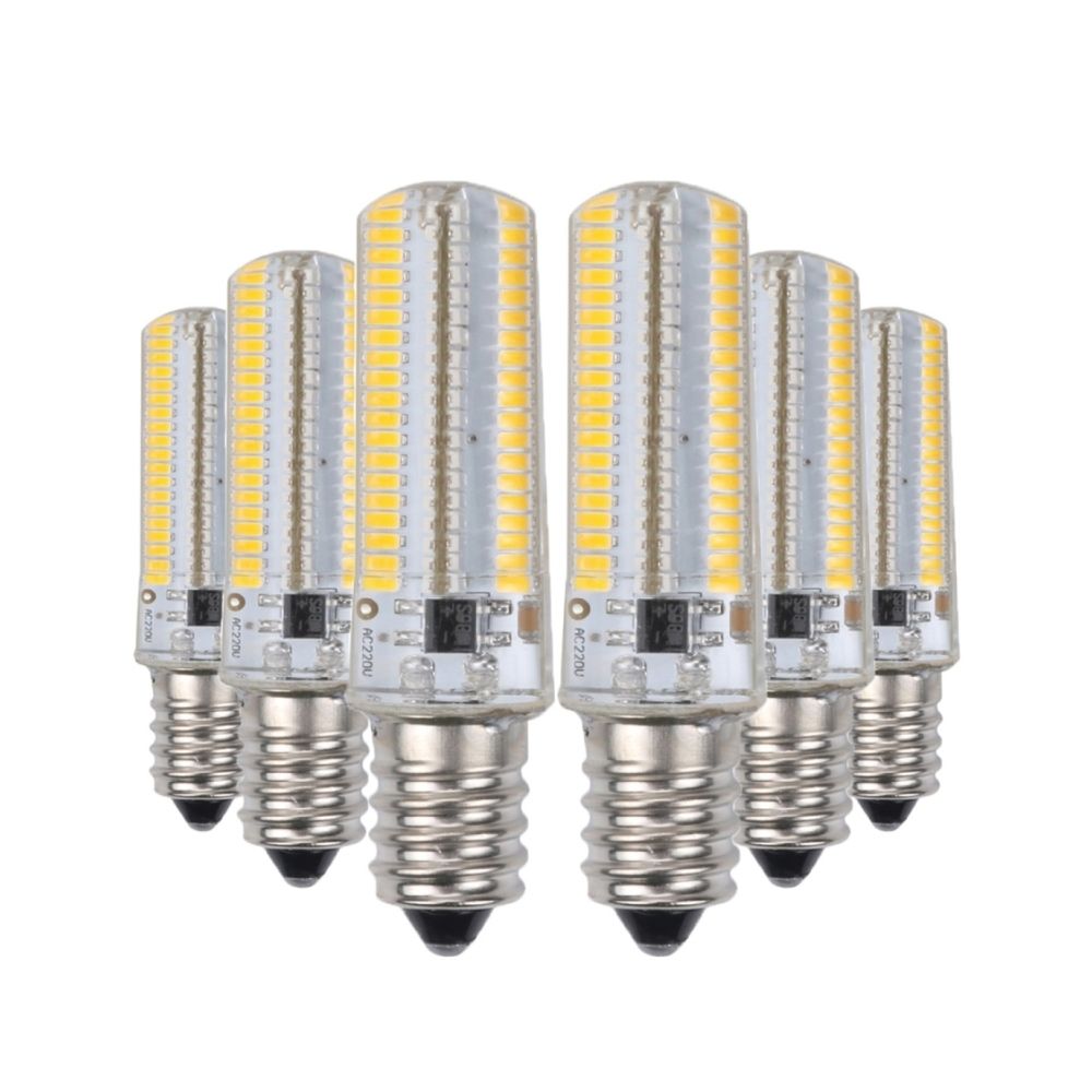 Wewoo - Ampoule LED SMD 3014 6PCS E12 7W CA 220-240V 152LEDs SMD 3014 lampe à économie d'énergie en silicone (blanc chaud) - Ampoules LED