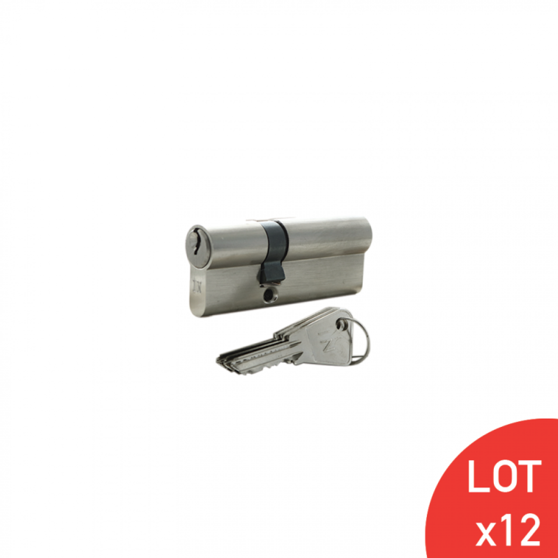 Secury-T - Cylindre de 90 mm (30x60) varié en chromé satiné + 3 clés LOT DE 12 - Cylindre de porte