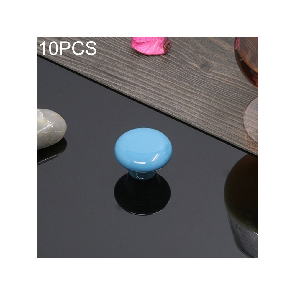 Wewoo - Poignée d'armoire 10 PCS 32mm Littéraire Moderne Couleur Céramique Vitrée De Tiroir Bleu - Poignée de porte
