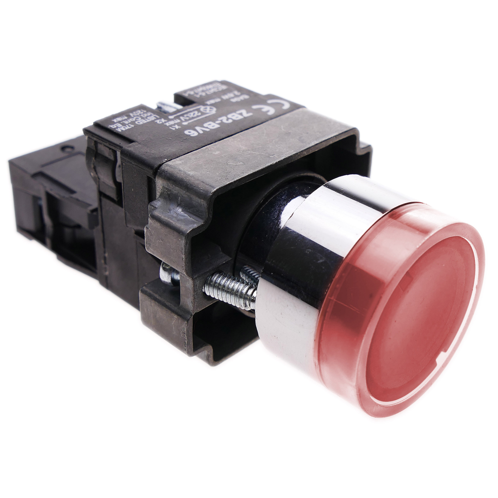 Bematik - Bouton poussoir momentané 22mm 1NO 400V 10A normalement ouvert avec lumière LED rouge - Interrupteurs et prises étanches