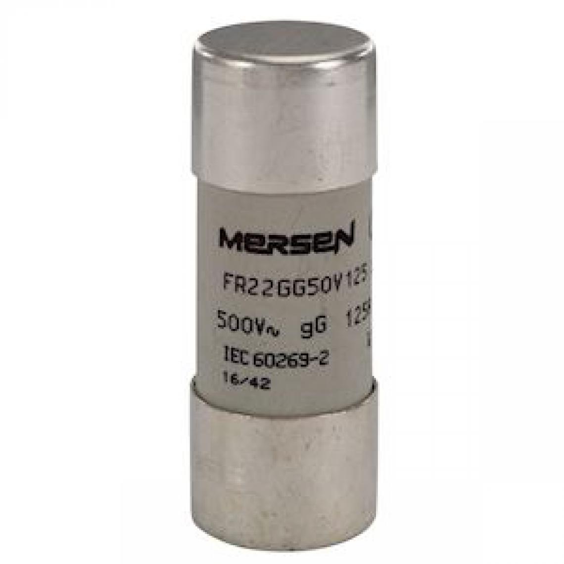 Mersen - fusible cartouche - 22 x 58 - gg - 125a - sans indicateur - 500v - mersen j219773 - Fusibles