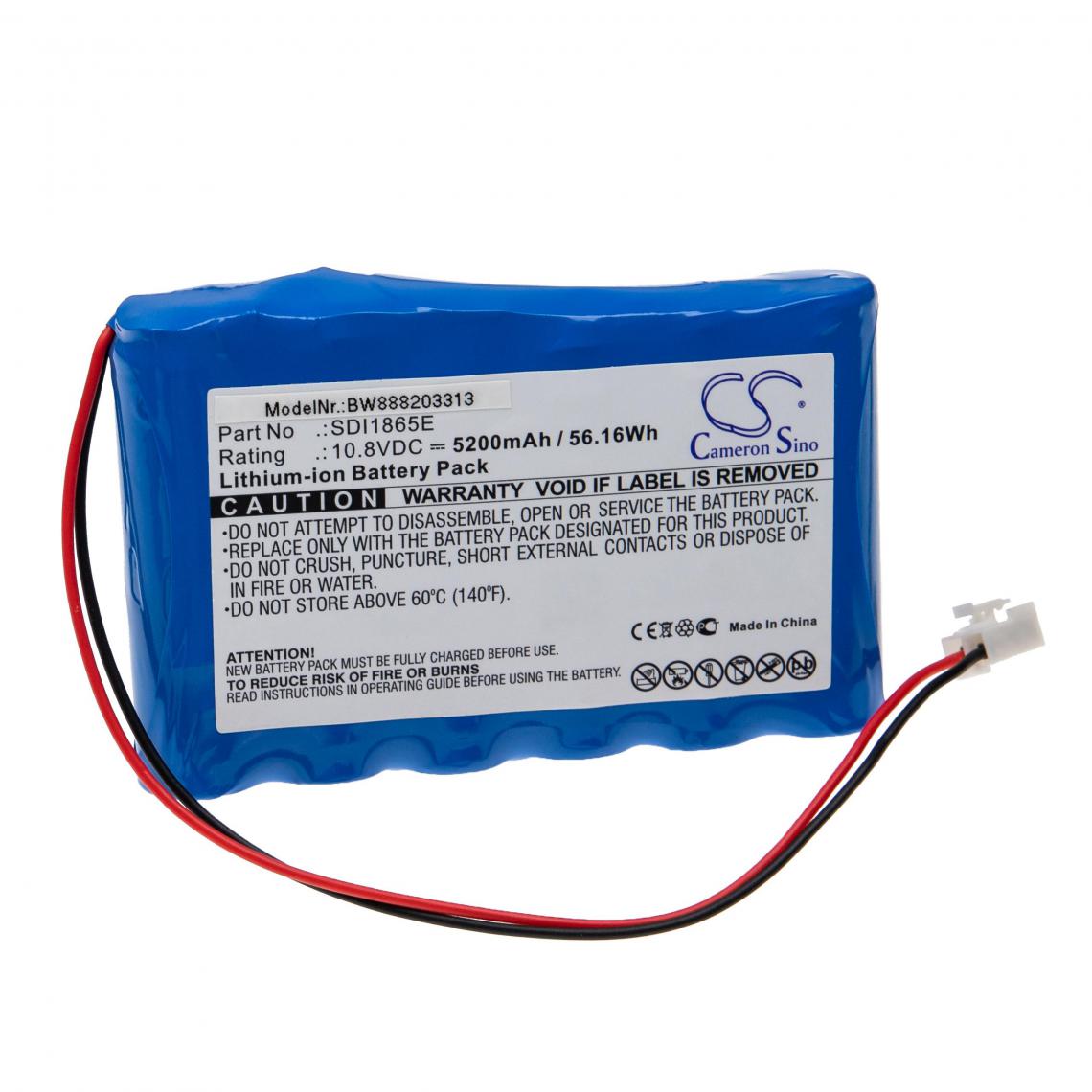 Vhbw - vhbw Batterie remplacement pour Mekics SDI1865E pour appareil médical (5200mAh, 10,8V, Li-ion) - Piles spécifiques