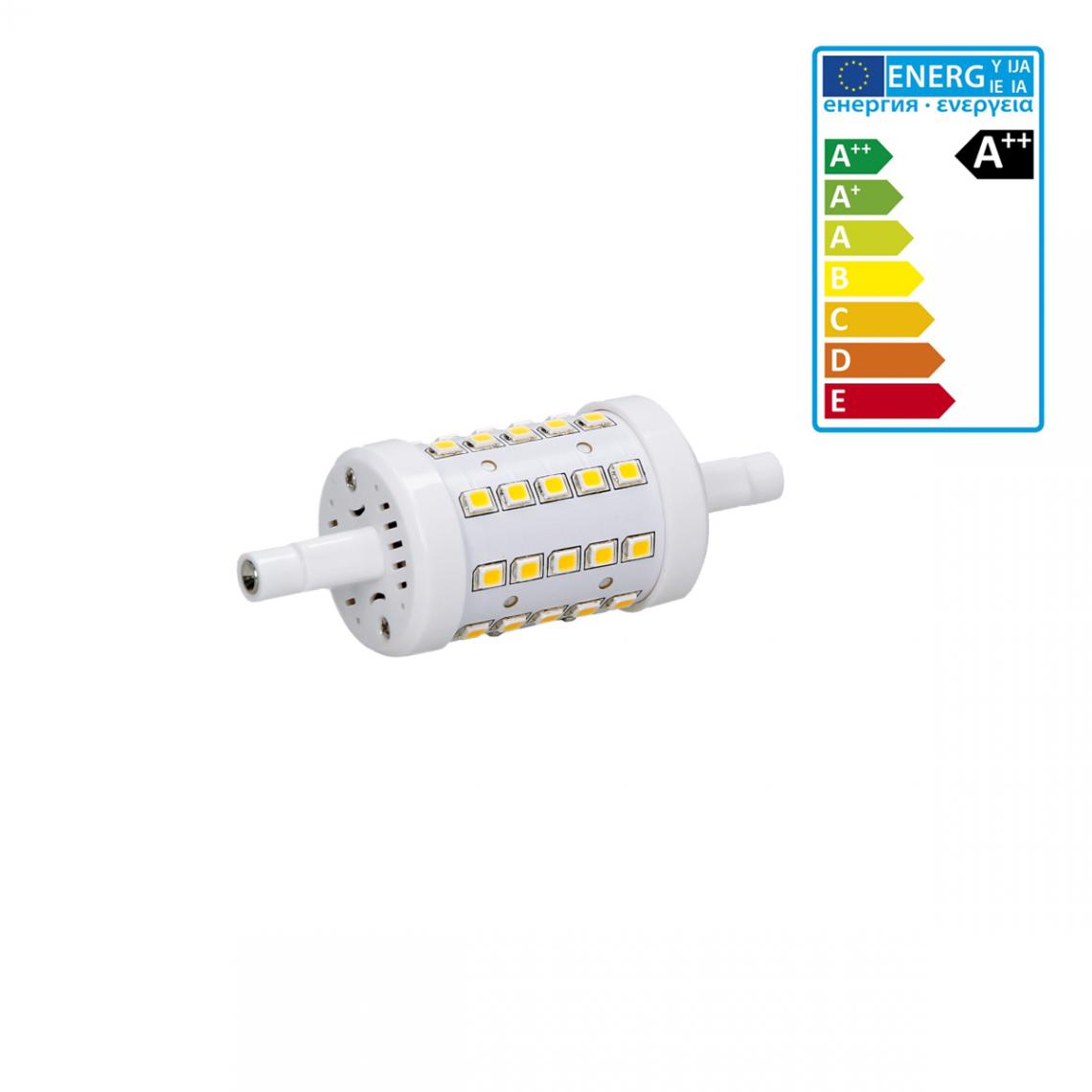 Ecd Germany - ECD Germany R7S Lampe LED 7W 78mm 480 lumens AC 220-240 angle de faisceau 360 ° remplace 45W ampoule halogène réglable blanc chaud - Tubes et néons