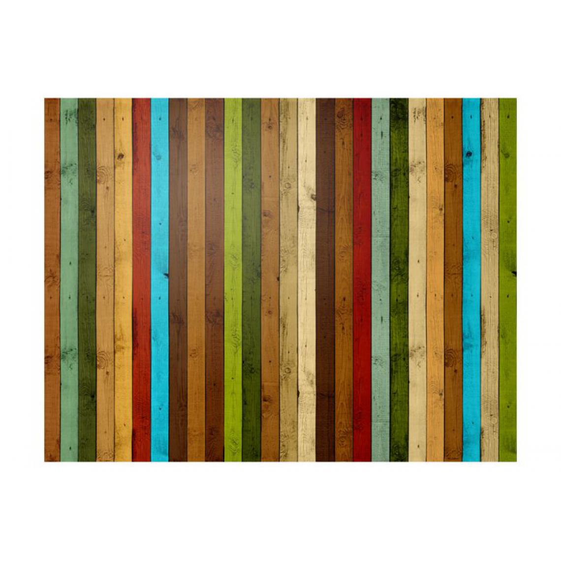 Artgeist - Papier peint - Wooden rainbow .Taille : 300x231 - Papier peint