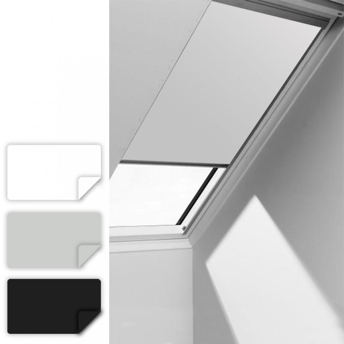 Einfeben - Store à enrouleur pour fenêtre de toit F06 pour Velux Skylight, store à enrouleur thermique gris classique, 49.3*94cm - Volet roulant