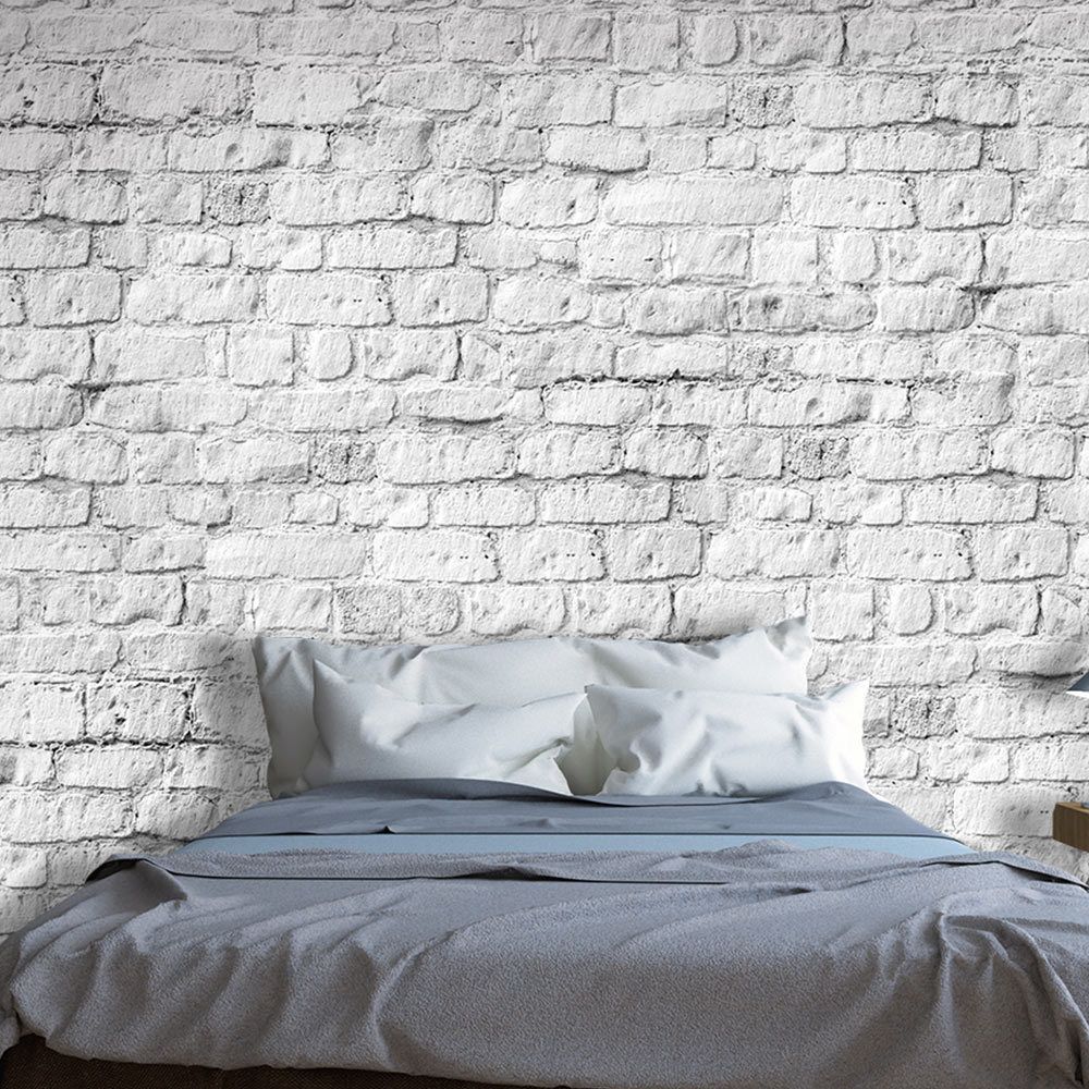 Bimago - Papier peint - White brick - Décoration, image, art | - Papier peint