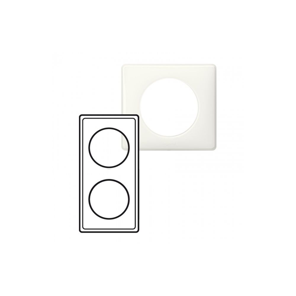 Legrand - plaque céliane 2 postes glossy blanc - Interrupteurs et prises en saillie