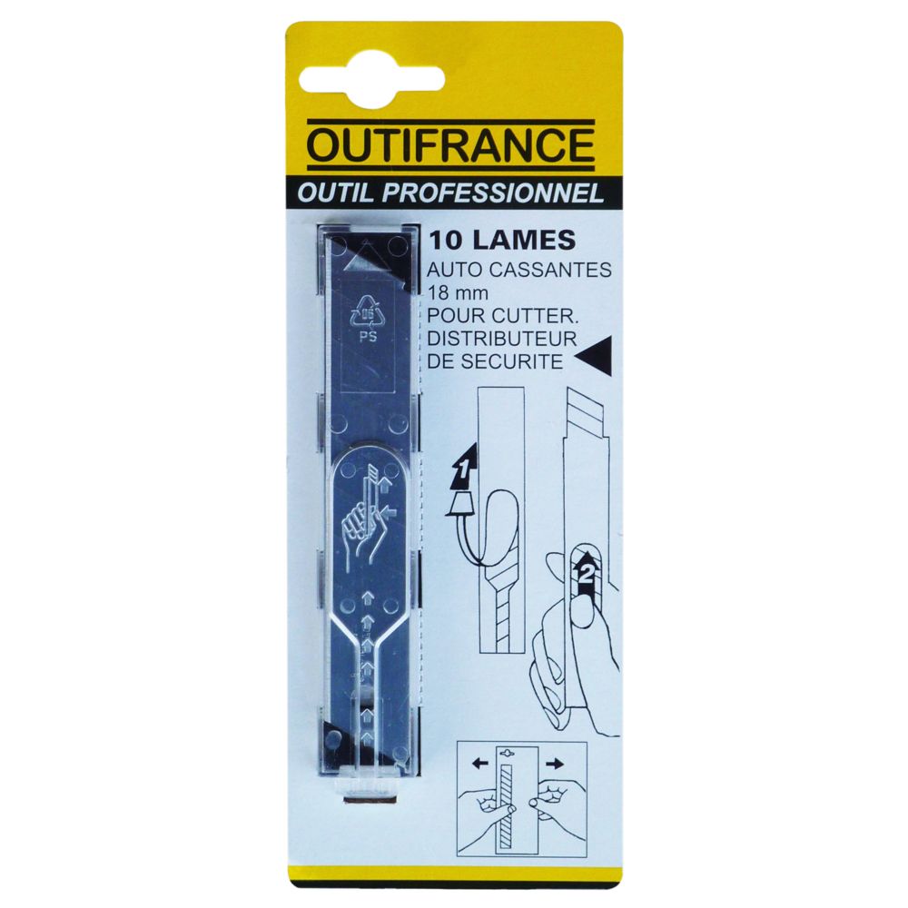 Outifrance - OUTIFRANCE - Distributeur de 10 lames de cutter 18 mm - Outils de coupe