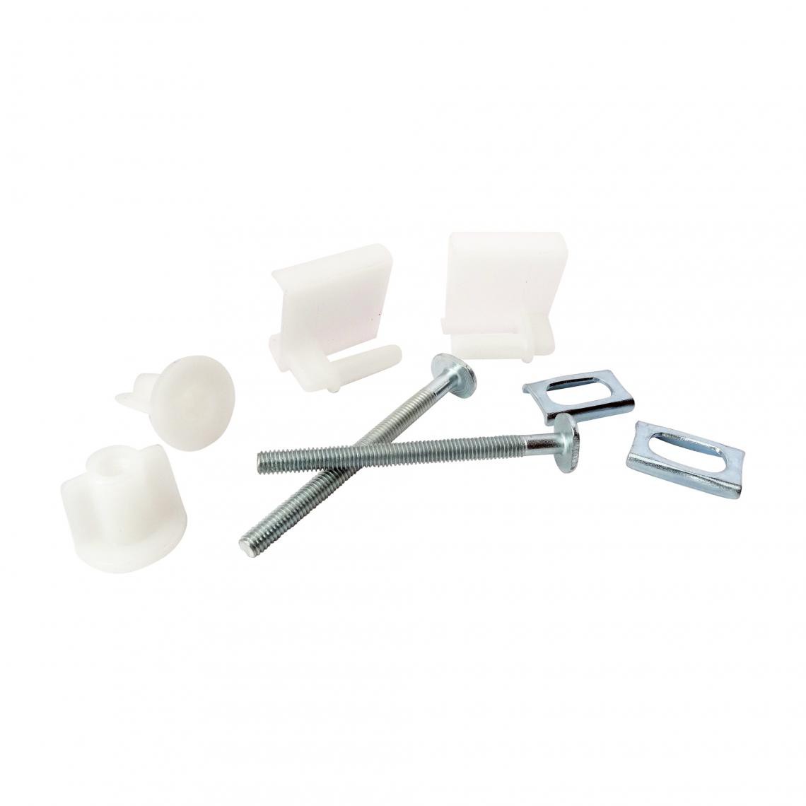 Somatherm For You - Fixation d'abattant WC 2 plaques métal, 2 écrous, 2 glissières, longueur 75mm - Abattant WC