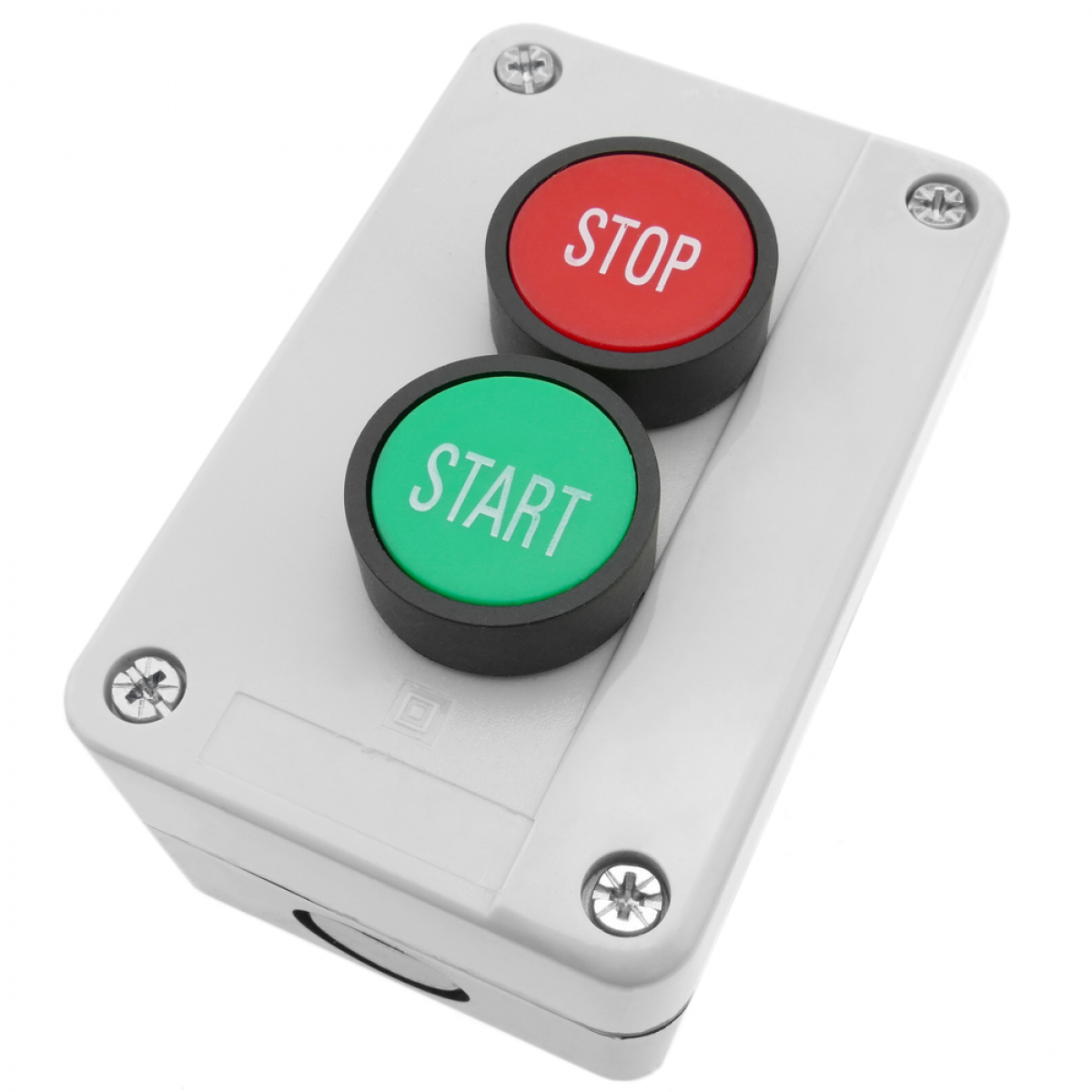 Bematik - Boîte de commande avec 2 boutons poussoirs momentanés vert 1NO rouge 1NC avec inscription START - Interrupteurs et prises étanches