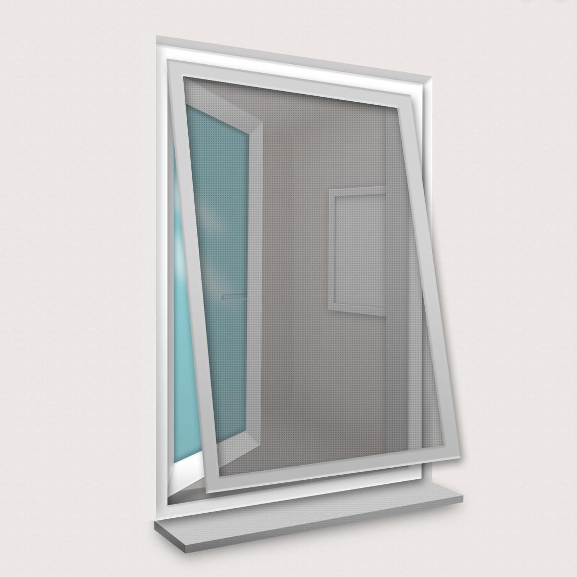 Confortex - Cadre Moustiquaire pour Fenêtre 100x120 cm Gris - Moustiquaire Fenêtre