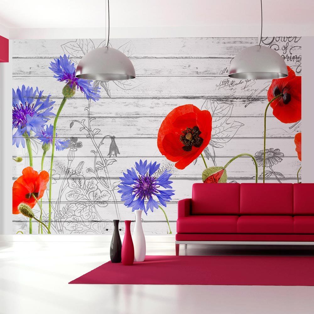 Bimago - Papier peint - Wildflowers - Décoration, image, art | Fleurs | Prairie | - Papier peint
