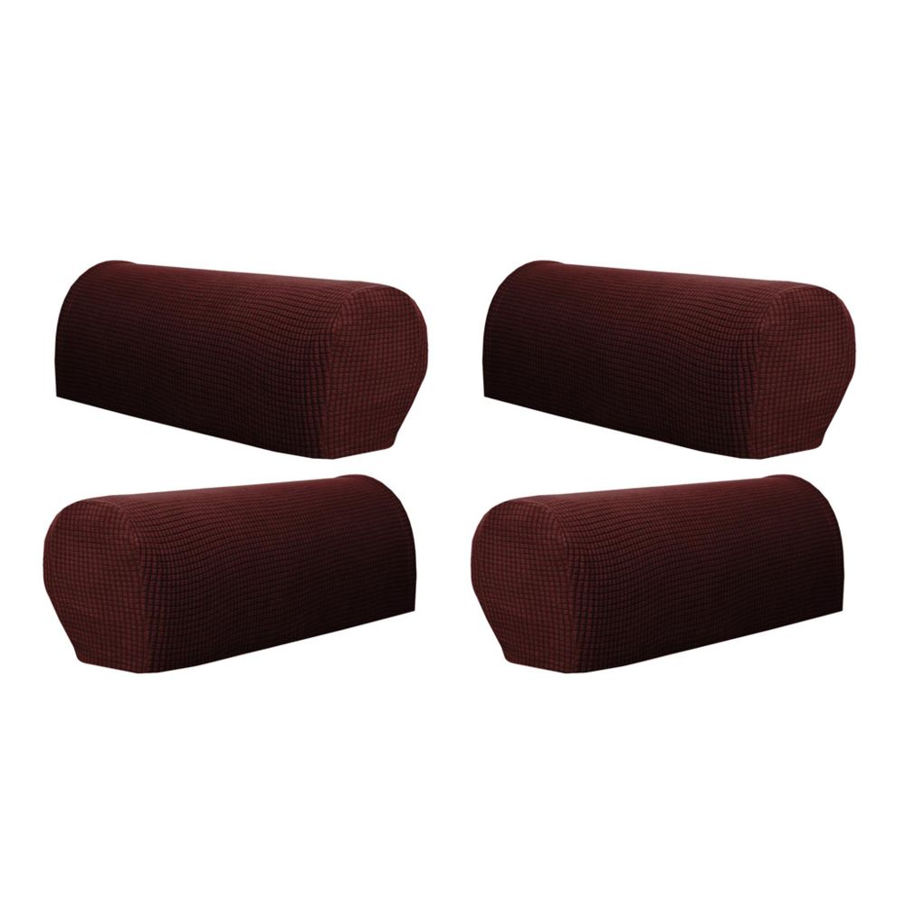 marque generique - Ensemble de 4 couvre-accoudoirs de canapé en flanelle pour meubles, café foncé - Tiroir coulissant