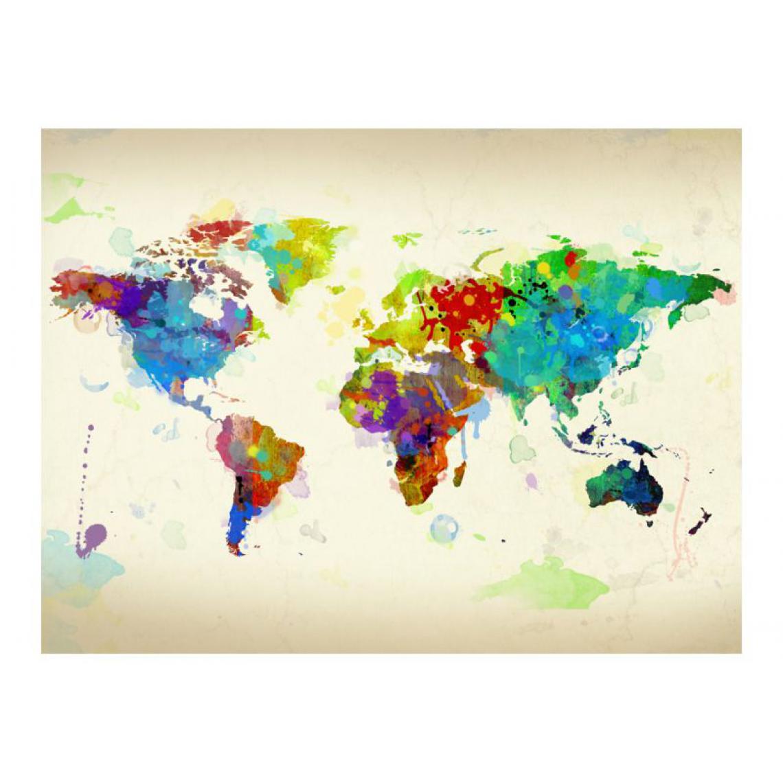 Artgeist - Papier peint - Paint splashes map of the World .Taille : 400x309 - Papier peint