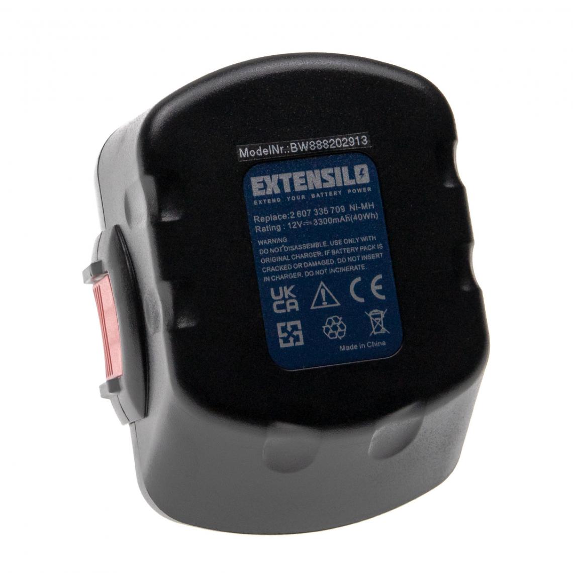 Vhbw - EXTENSILO Batterie remplacement pour Bosch 2 607 336 002, 2 609 200 306, BAT043, BAT045, BAT046 pour outil électrique (3300 mAh, NiMH, 12 V) - Accessoires vissage, perçage