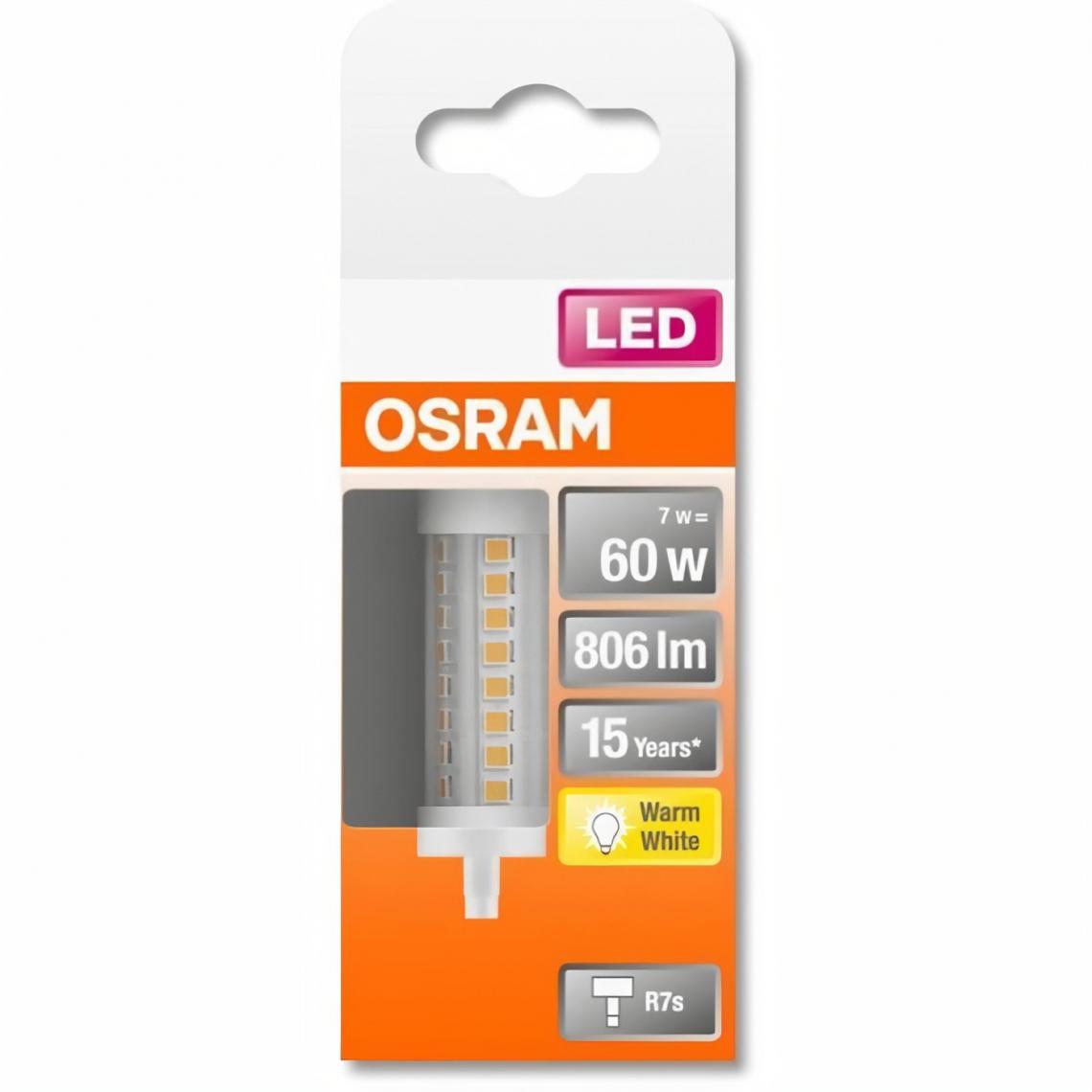 Osram - OSRAM Ampoule LED Crayon 78mm 7W=60 R7S chaud - Ampoules LED