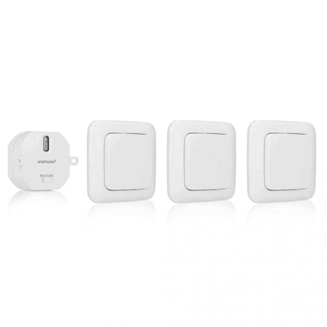 Smartwares - Smartwares Set d'interrupteurs de chambre à coucher 8x8x1,7 cm Blanc - Interrupteurs et prises en saillie