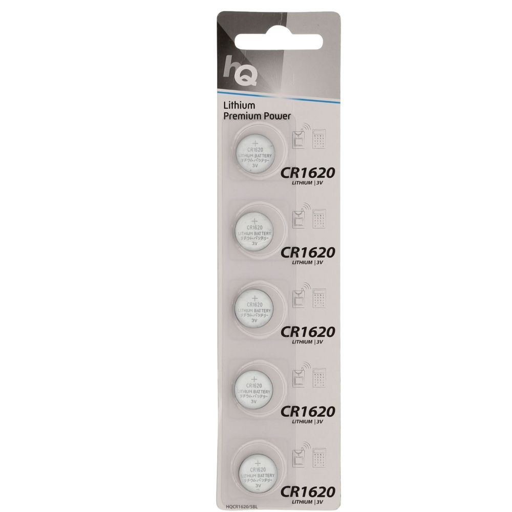 Hq - 5 piles boutons au lithium CR1620 3 V sous blister - Piles spécifiques