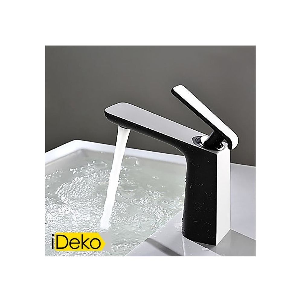 Ideko - iDeko® Robinet Mitigeur lavabo contemporaine&la moitié peinture balck couleur laiton poignée unique salle de bains bassin évier - Lavabo