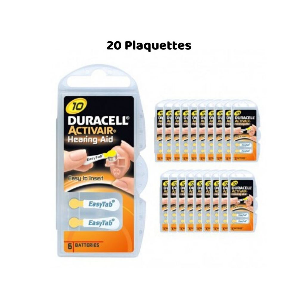 Duracell - Piles Auditives Duracell Activair 10, 20 Plaquettes - Piles rechargeables