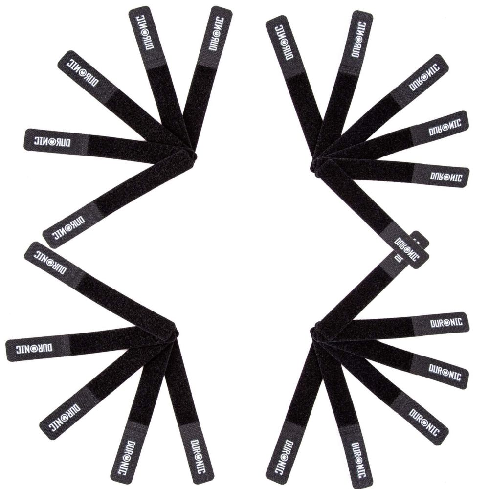 Duronic - Duronic Pack de 24 serre-câbles en velcro noir avec scratch - Accessoires de câblage