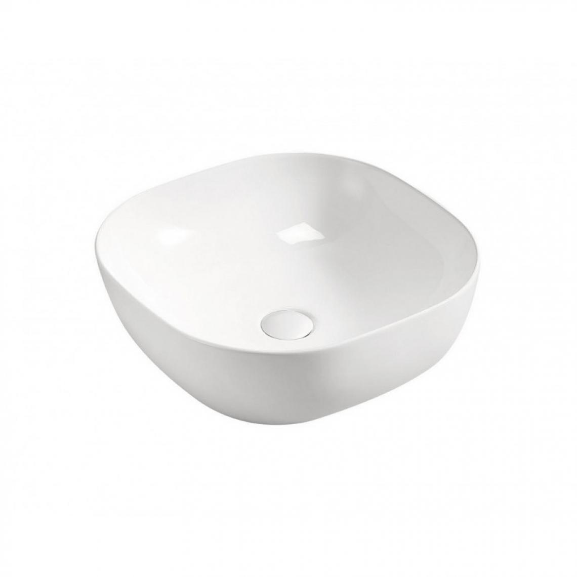 Ac-Deco - Vasque en céramique Smile - 41 x 41 x 15 cm - Blanc - Vasque