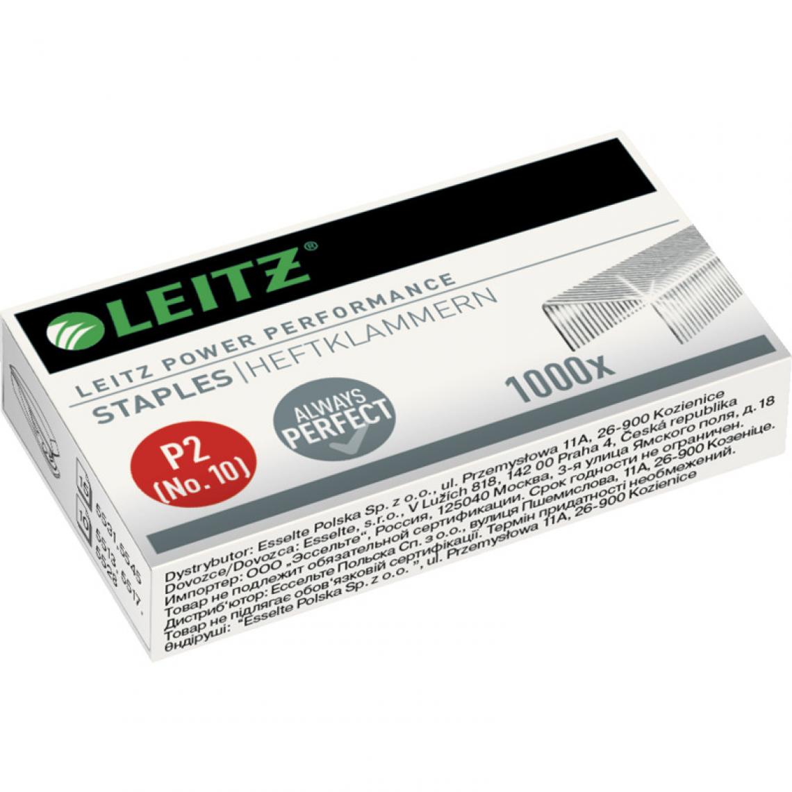 Leitz - LEITZ agrafes No 10, zinguées, contenu: 1.000 pièces () - Boulonnerie