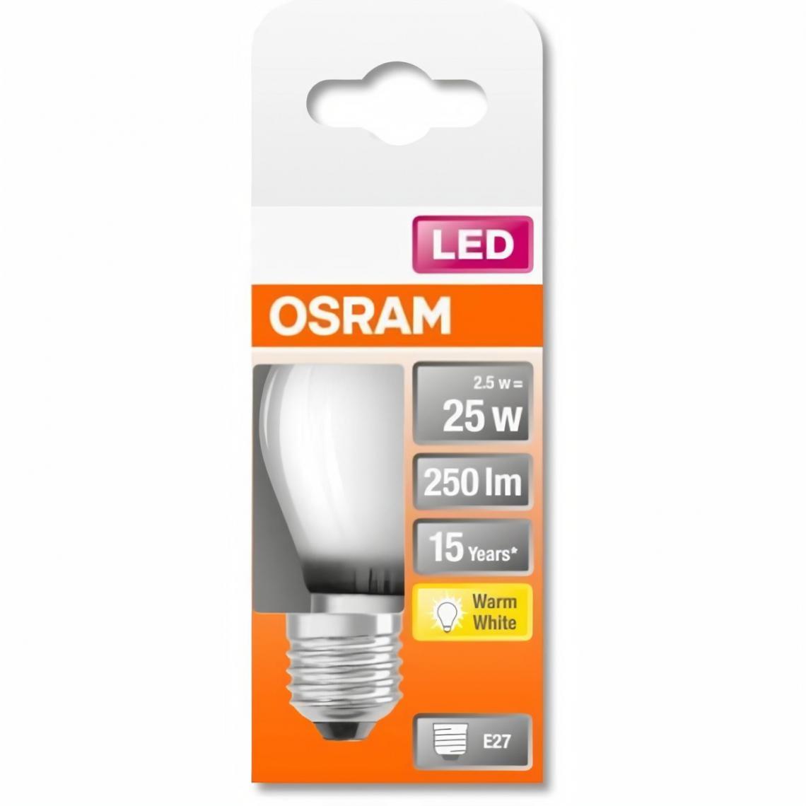 Osram - OSRAM Ampoule LED Sphérique verre dépoli 2,5W=25 E27 chaud - Ampoules LED