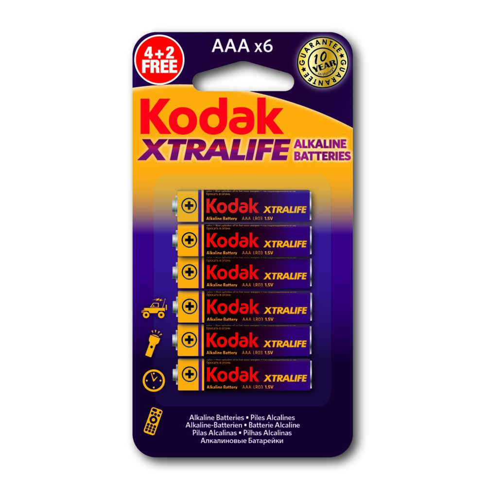 Kodak - KODAK - Piles - XTRALIFE Alcaline - AAA / LR03 - pack de 6-- - Piles rechargeables