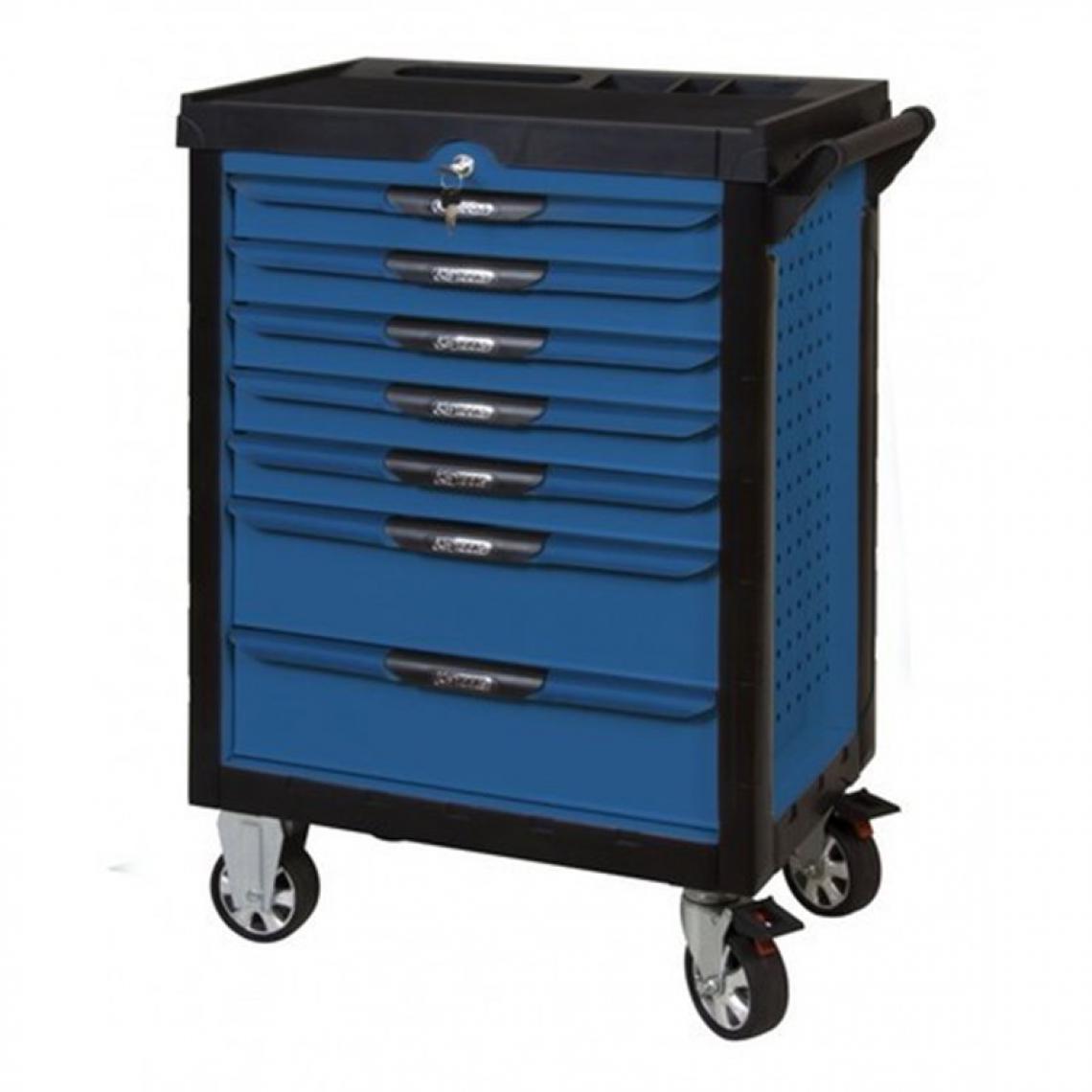 Ks Tools - Servante PEARLline bleue 7 tiroirs équipée de 384 outils - Boîtes à outils
