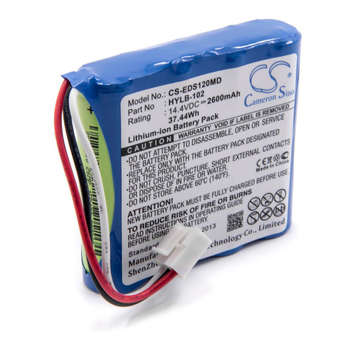 Vhbw - vhbw Batterie remplacement pour Edan HYLB-102 pour appareil médical (2600mAh, 14,4V, Li-ion) - Piles spécifiques