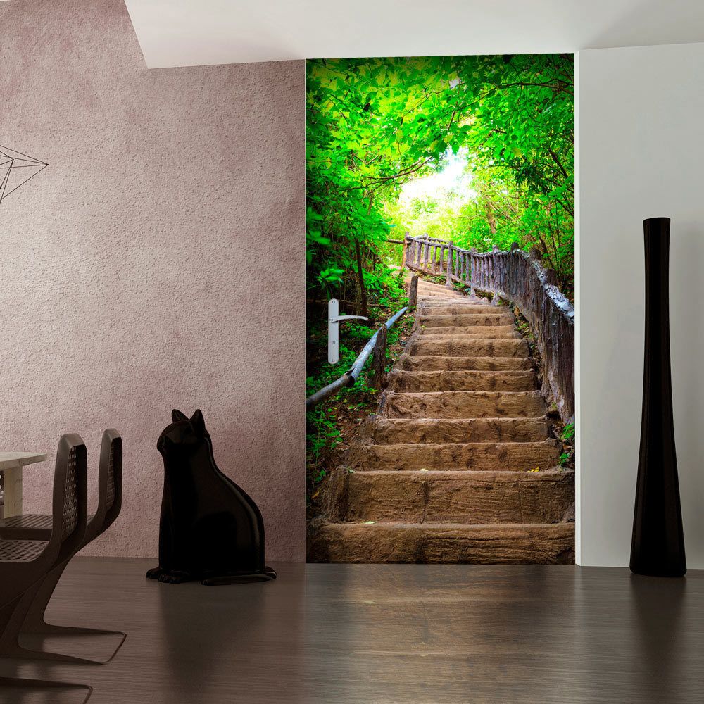 Bimago - Papier-peint pour porte - Photo wallpaper - Stairs from nature I - Décoration, image, art | 80x210 cm | - Papier peint