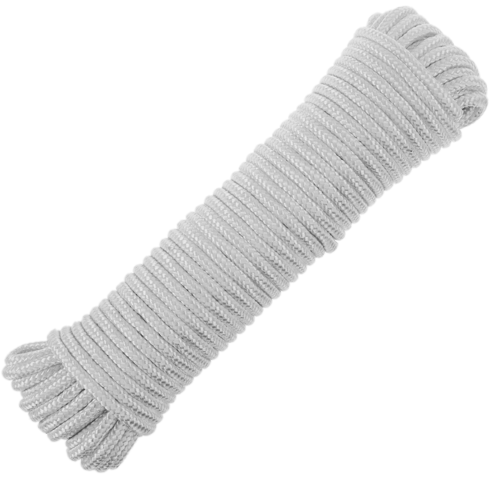 Primematik - Corde en polyester tressée 10 m x 6 mm blanche - Corde et sangle