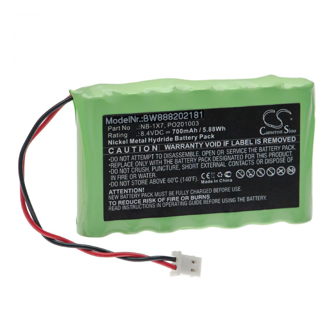 Vhbw - vhbw Batterie remplacement pour Acutrac NB-1X7, PO201003 pour outil de mesure (700mAh, 8,4V, NiMH) - Piles rechargeables