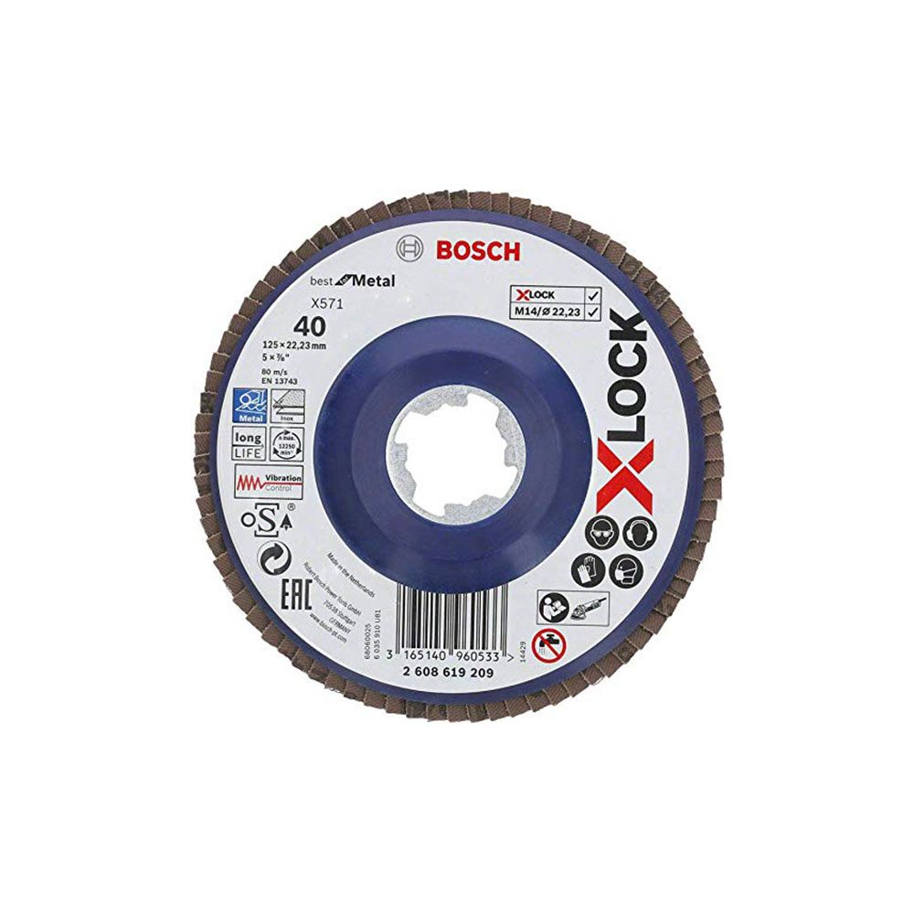Bosch - BOSCH Disque à lamelles plats X-LOCK X571 125mm - Best for Metal (125 mm - grain 40) - Accessoires meulage