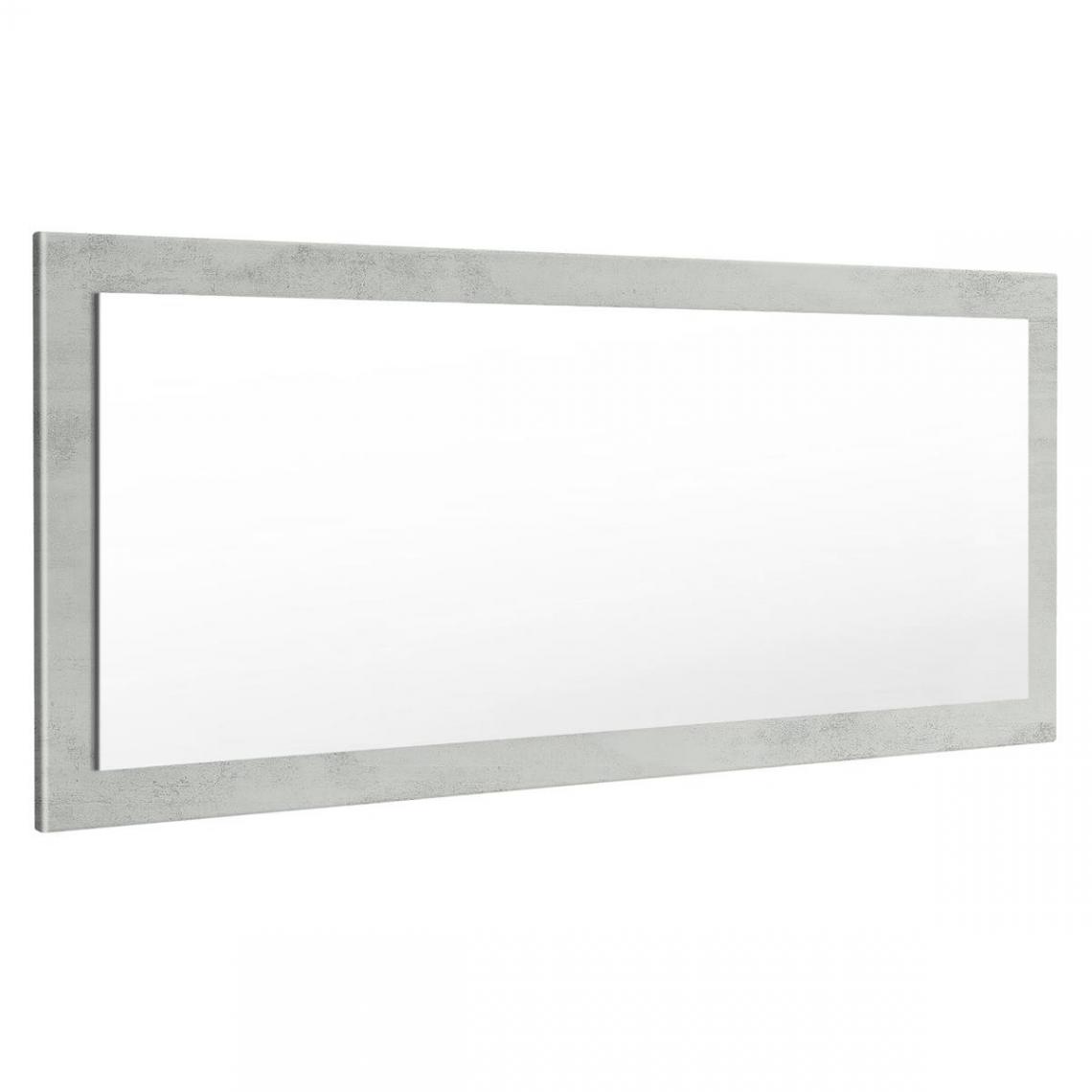 Mpc - Miroir aspect béton mat (HxLxP): 139 x 55 x 2 - Miroir de salle de bain