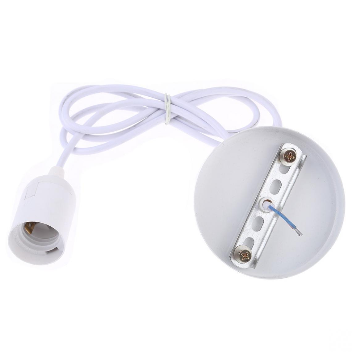 Wewoo - E27 Support de lampe DIY Plafonnier Lustre Ampoules Vis Base SocketLongueur du câble 1 m Blanc - Douilles électriques