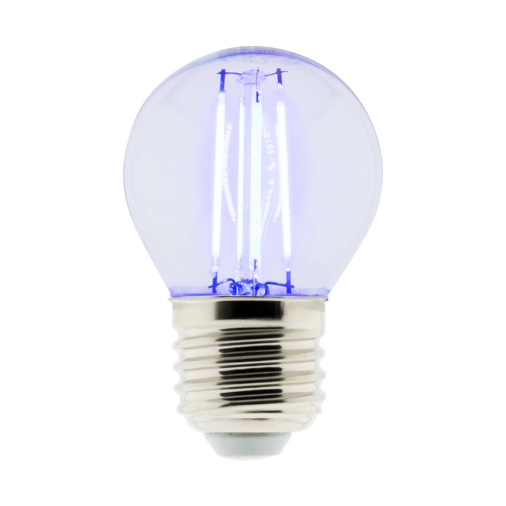 Elexity - Ampoule LED Déco filament bleu 3W E27 Sphérique - Ampoules LED