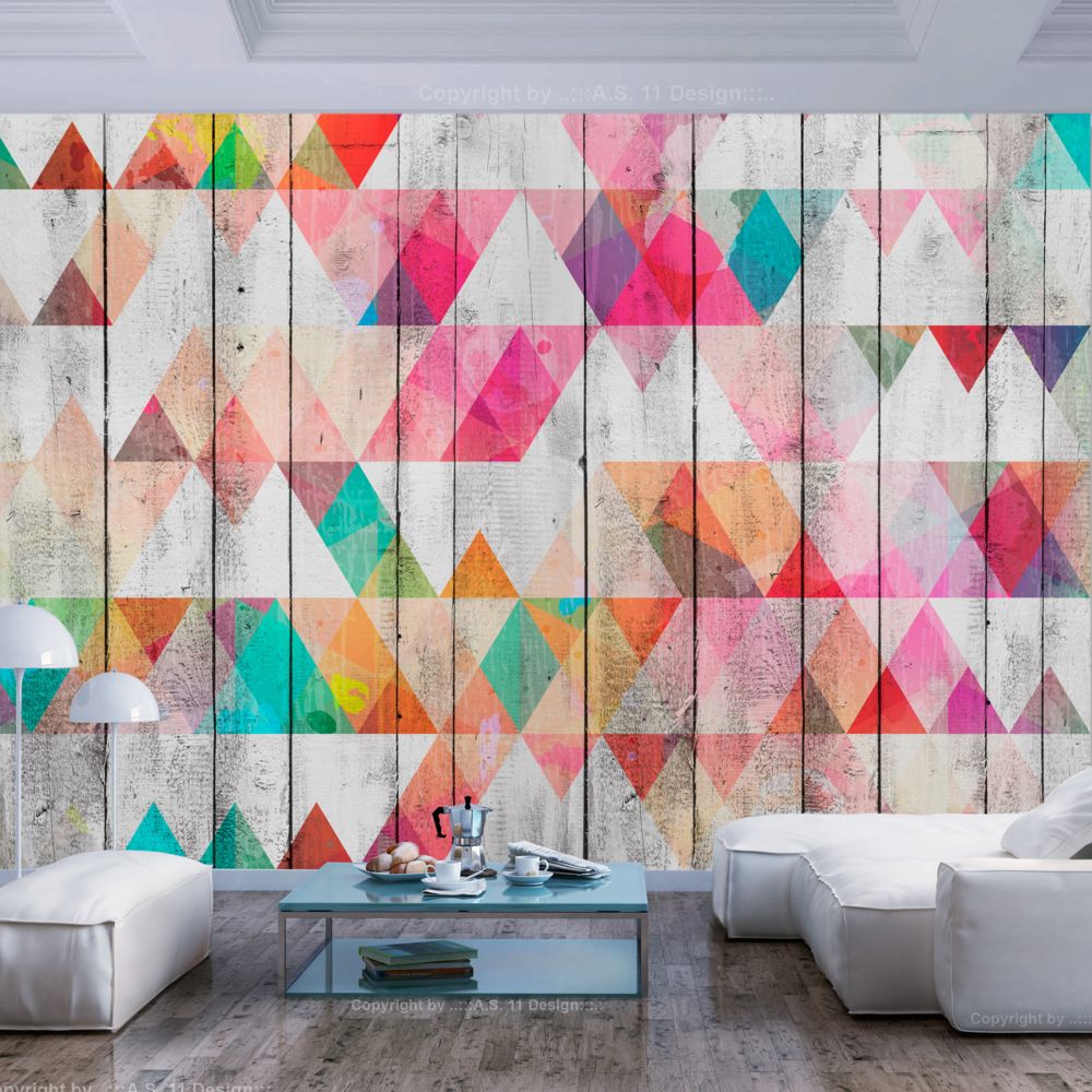 Bimago - Papier peint - Rainbow Triangles - Décoration, image, art | Fonds et Dessins | Géométrique | - Papier peint